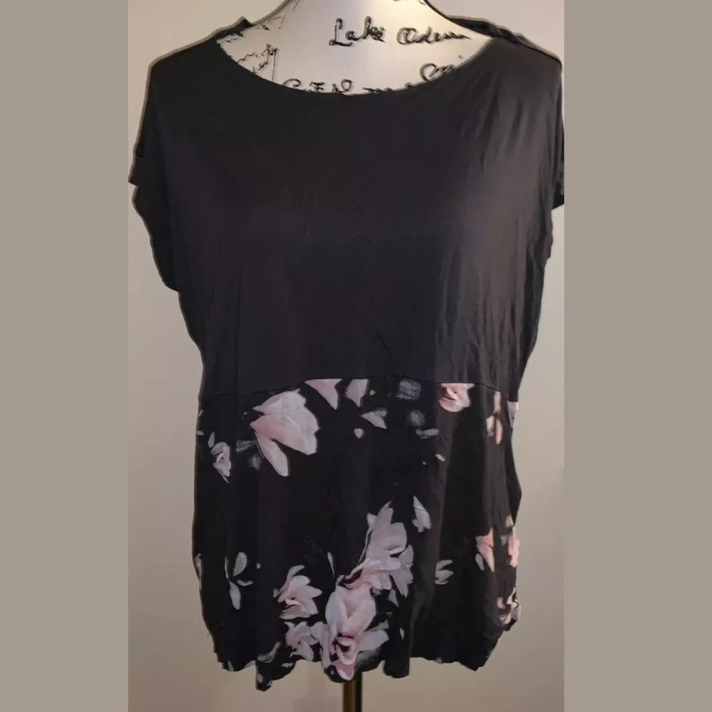 AllSaints Magnolia Pina Tee Black Medium Tiny Flaw
